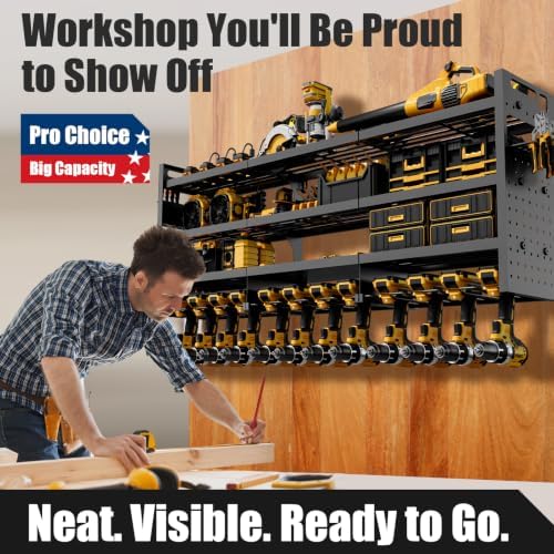 Large 49''Wide Power Tool Organizer Wall Mount, Charging Station - Image 7