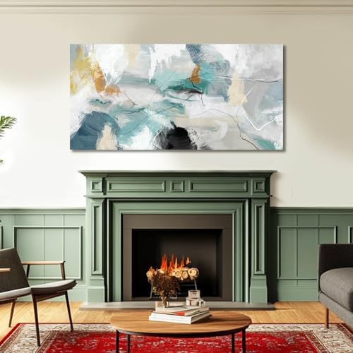 SOUGUAN Green Wall Art Abstract Wall Decor Teal Pictures Canvas Prints Artwork - Image 5