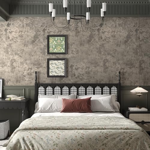 JSEVEM 31"×157" Light Brown Concrete Wallpaper Peel and Stick Industrial Beige - Image 4
