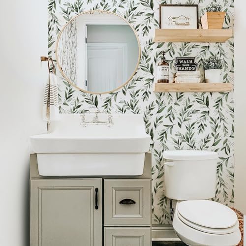 Livebor Leaf Wallpaper Peel and Stick Green Contact Paper17.7” x 118.1” - Image 3