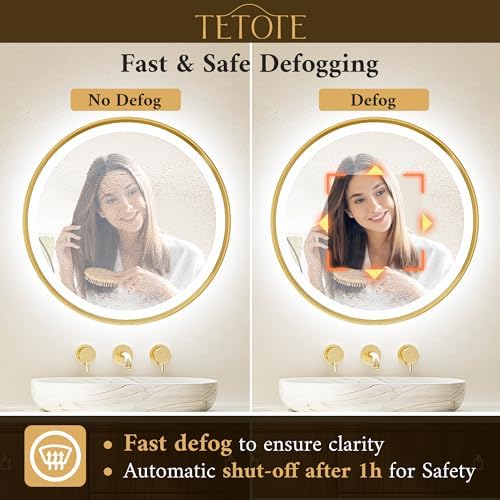 TETOTE Gold Round Led Mirror - Image 5