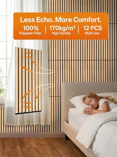 UPICK Wood Slat Acoustic Wall Panels 24" x 12", 12 Pack, 23.25 sq ft - Image 2