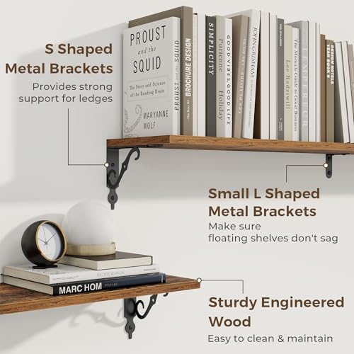RICHFOCUS Floating Shelves for Wall Decor, 55.1W x 8D Shelf Set of 2, 8 Inch - Image 4