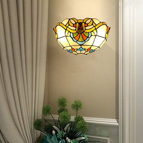 LITFAD Tiffany-Style Wall Light Fixtures Victorian Design Handmade Stained - Image 4