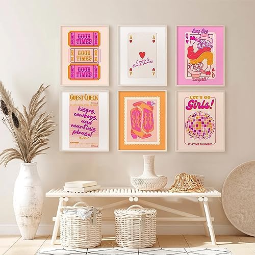 Hot Pink Wall Art Decor Trendy Aesthetic Pictures Preppy Funky Wall Art Poker - Image 3