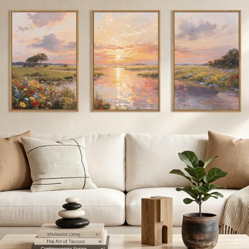 IARTTOP Large Abstract Nature Landscape Framed Wall Art 16x24 Inch Watercolor - Image 2