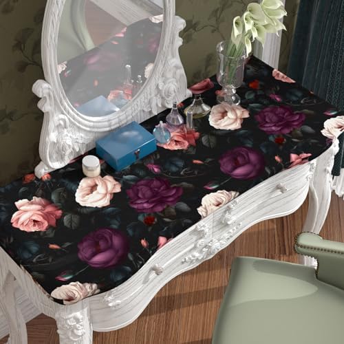 BOKEBEVE Dark Floral Wallpaper Peel and Stick Vintage Purple 17.5 x 118In - Image 6