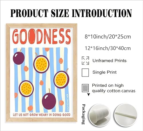 Fruit of the Spirit Bible Verses Wall Art Minimalist Striped Christian Poster - Image 4