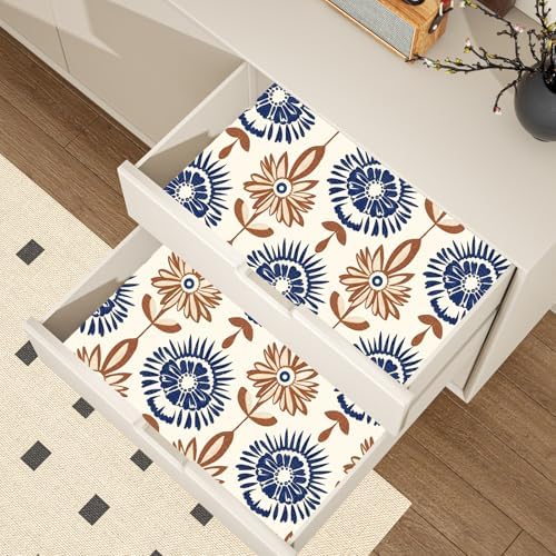BOKEBEVE Super Long Floral Contact Paper Boho Beige Brown 17.5 x 787In - Image 5