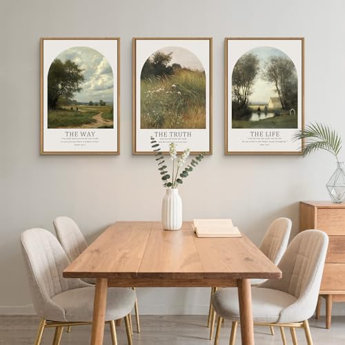 FWIEXA Christian Bible Verse Canvas Wall Art Set 3, Easter Vintage Scripture - Image 3
