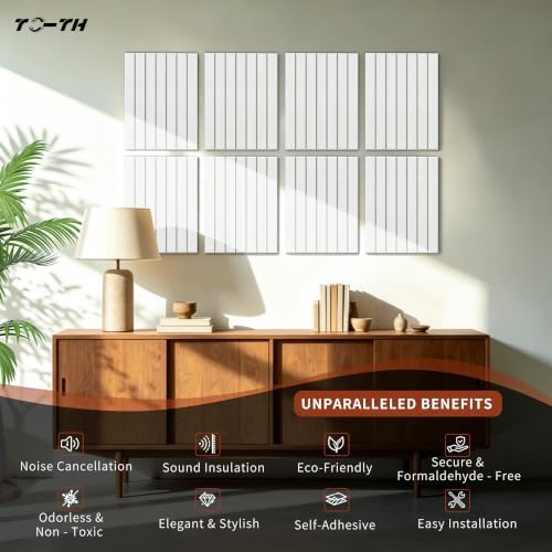 TO-TH Sound Absorbing Panels Self-Adhesive Acoustic Wall Panel 12Pack - Image 5