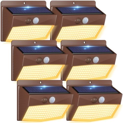Peasur 6 Pack Solar Motion Sensor Lights Outdoor Waterproof by Peasur