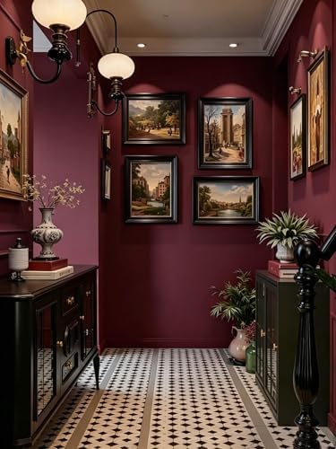 Dimoon 394''x17.7'' Red Peel and Stick Wallpaper Contact Paper Modern Self - Image 6