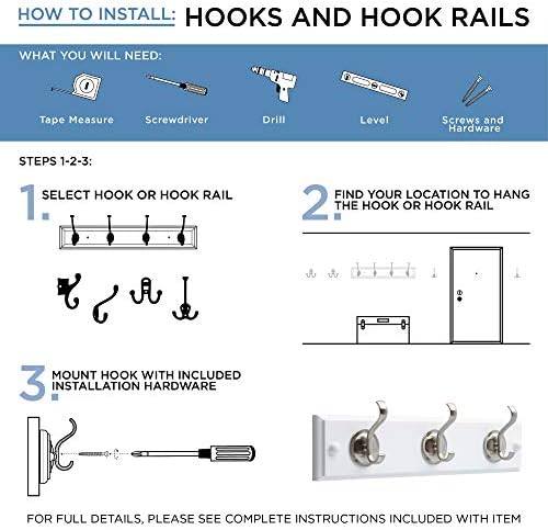 Franklin Brass Coat and Hat Hook Wall Hooks Single Pack, Satin Nickel, - Image 2