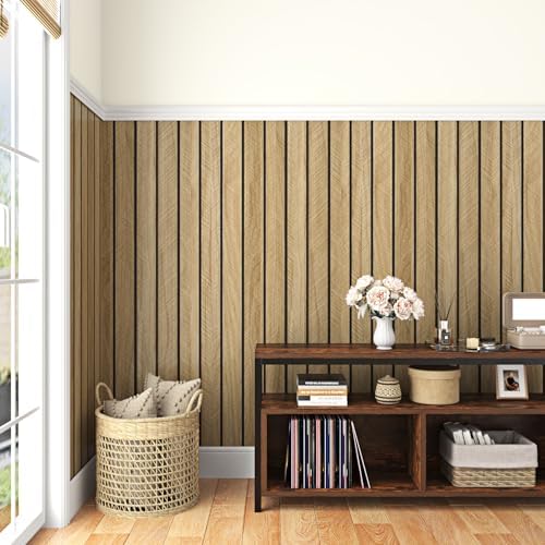 Wallercity Brown Peel & Stick Soundproof 3D Wood Slat Wall Panels - Image 5