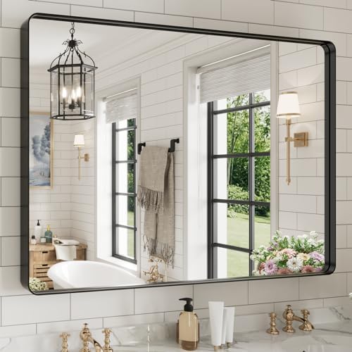 WEER Black Bathroom Vanity Mirror 50X36 Inch by WEER