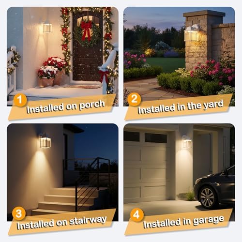 LIT-PaTH Outdoor Wall Light Fixture, LED 3000K, 2 Pack - Image 5