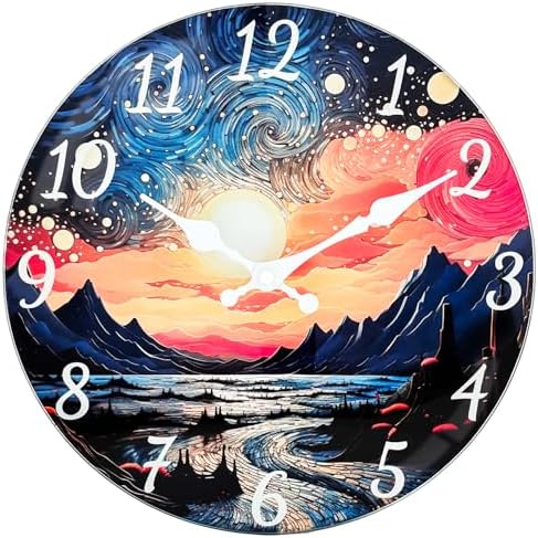Starry Wall Clock, 8 Inch Glass Wall Clocks by wallclock