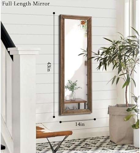 AAZZKANG Hanging Mirror Full Length Vintage Large Mirrors Wooden Framed - Image 2