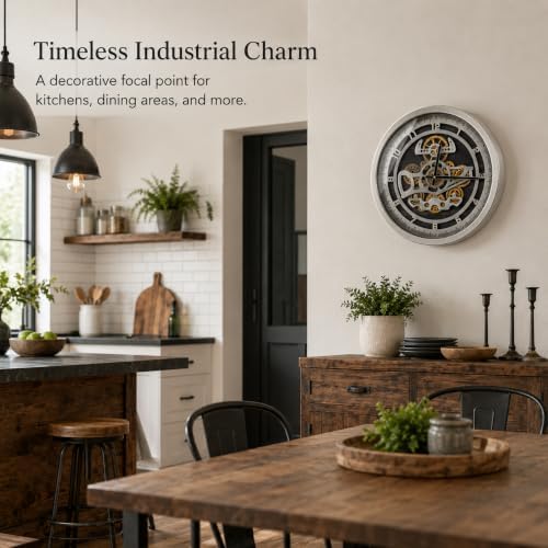 October Elf 18 Inch Large Moving Gear Wall Clock - Image 7