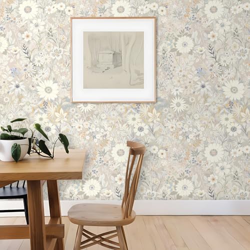 Gray Floral Wallpaper Peel and Stick - Image 3