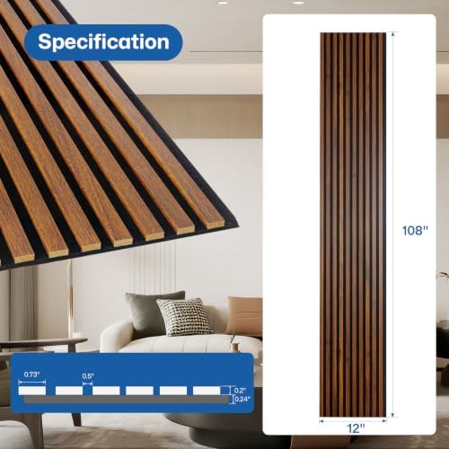 Yuzzy Wood Slat Wall Panel 4 Pack, Soundproof Wall Panels - Image 4