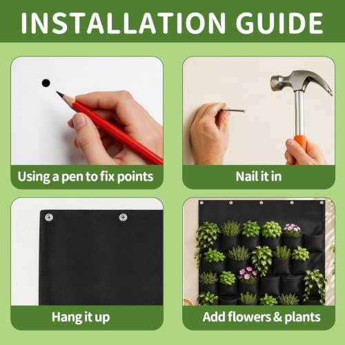 Vertical Wall Planter, 24 Pockets Breathable Felt Living Wall Planter - Image 4