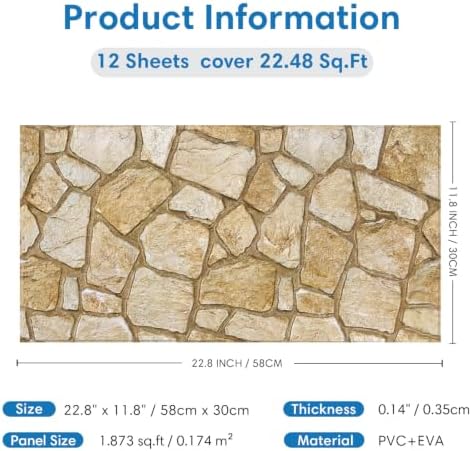 COMSTICKC 3D Faux Stone Wall Panels Peel and Stick - Image 5