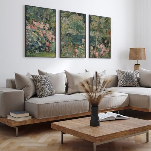 Set of 3 Vintage Oil Painting Spring Wildflower Wall Art 12x16Inch Unframed - Image 4