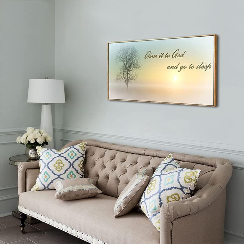 Lasdel Natural Extra Framed Wall Art of Misty Sunset & Tree Plant Picture - Image 4