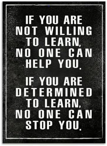 If You Are Not Willing To Learn Motivational Canvas Wall Art, Positive by Handmade