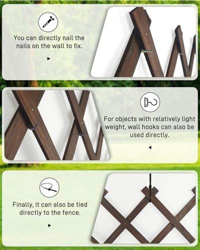 2 Pack Expandable Wooden Lattice Fence Panel, 3.2 x 6.1 Ft - Image 4