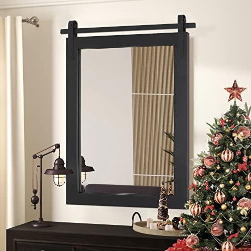 PAIHOME Black Farmhouse Bathroom Vanity Mirror 24" x 36" by PAIHOME