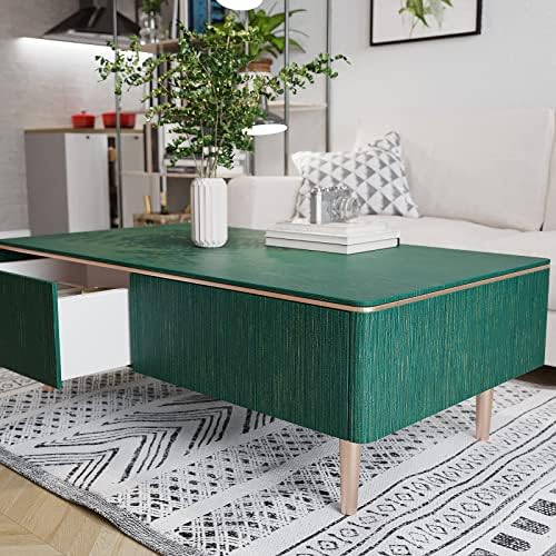 VEELIKE Teal Green Grasscloth Wallpaper 15.7''x354'' Textured Green Peel and - Image 5