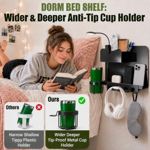 Floating Bedside Wall Shelf, Metal Wall Organizer - Image 4