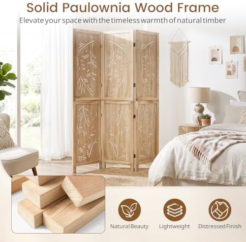 GIANTEX 3 Panel Boho Room Divider - Image 6