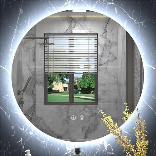 28 Inch Backlit Round LED Bathroom Mirror by JSneijder