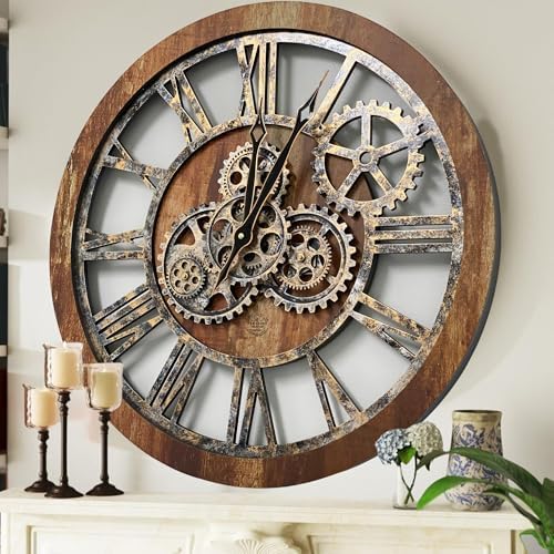 ImprovingLife The Original Real Moving Gear Wall Clock Vintage Industrial - Image 4
