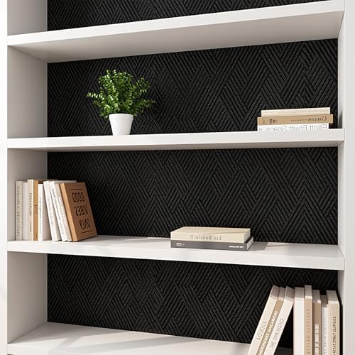 Decotalk Black Textured Wallpaper Peel and Stick Textured Wallpaper - Image 4