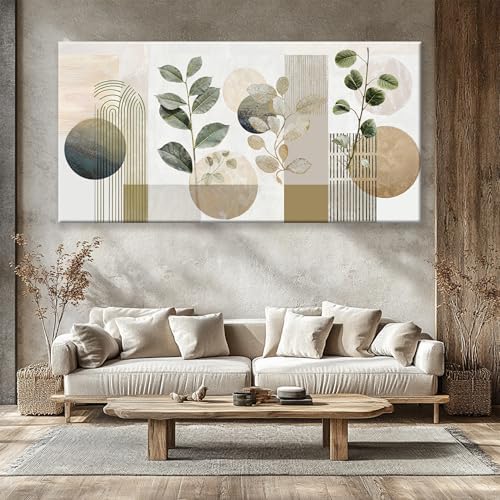 Large Boho Green Wall Art For Living Room Prints 39x78 In Green Botanical Boho - Image 2