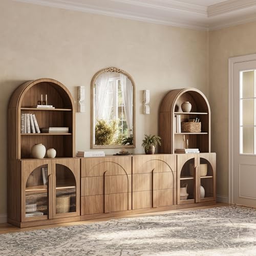 BELLEZE Bijou 126" Wall Unit 6-Piece Modular TV Stand - Image 5