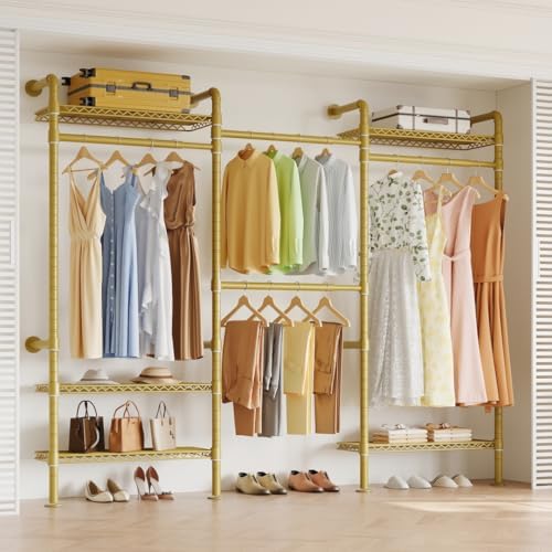 Higeego W3 Wall Mounted Clothes Rack, Industrial Pipe Clothing Rack by Higeego