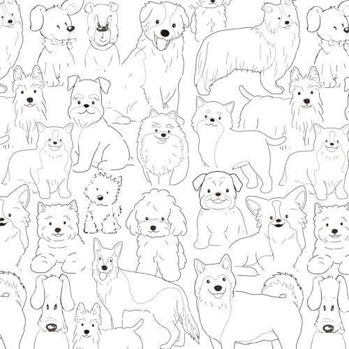 Nursery Wallpaper Black and White Dog Animals Peel and Stick Self-Adhesive by Baolanzw