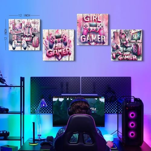 Gaming Wall Decor for Bedroom Pink Gaming Poster Cool Game Canvas Prints for - Image 5