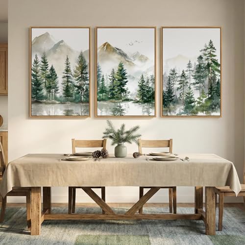 Framed Forest Mountain Wall Art - Image 4