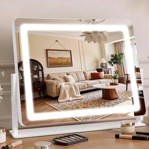 Vanity Mirror with Lights 22"×17", Large LED Makeup Mirror with Light, Smart by BEAROLVE