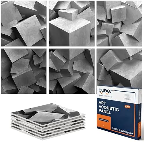 BUBOS 6 Pcs Art Acoustic Wall Panel, 70.8”x47.2”Self Adhesive by BUBOS