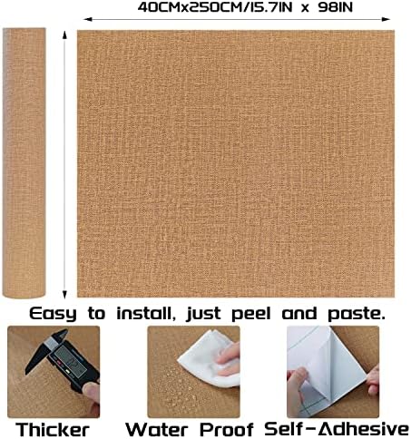 Peel and Stick Wallpaper Orange Grass Cloth Wall Paper - Image 2