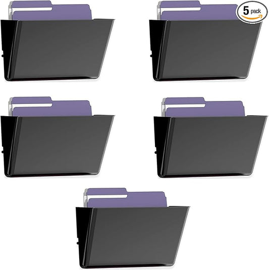 MINDEPOT 5 Pack hanging wall file Black by MINDEPOT