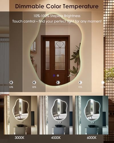 LED Bathroom Mirror 30"x20" Irregular Backlit Mirror - Image 4